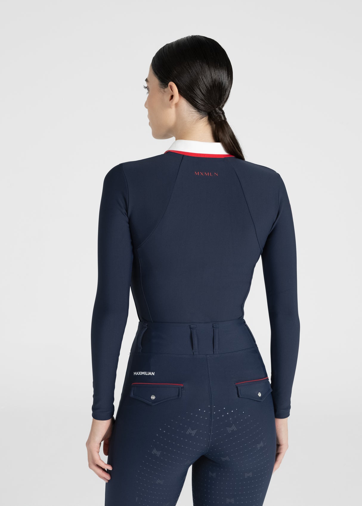 Maximilian Concept Long Sleeve Polo Shirt Navy