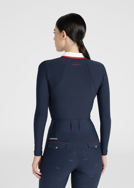 Maximilian Concept Long Sleeve Polo Shirt Navy