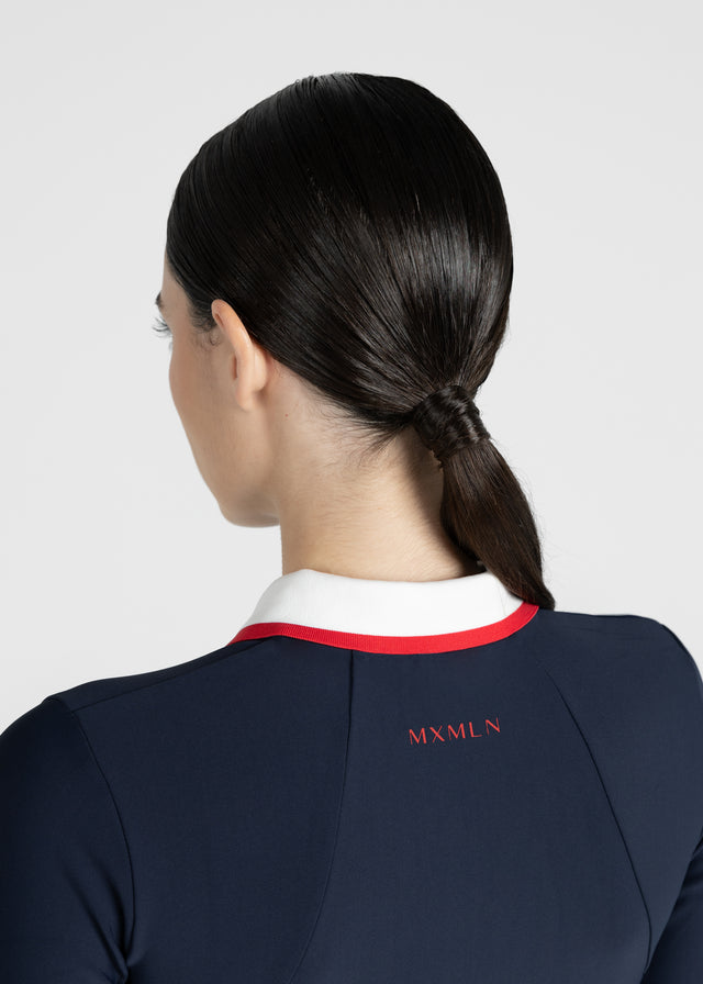 Maximilian Concept Long Sleeve Polo Shirt Navy