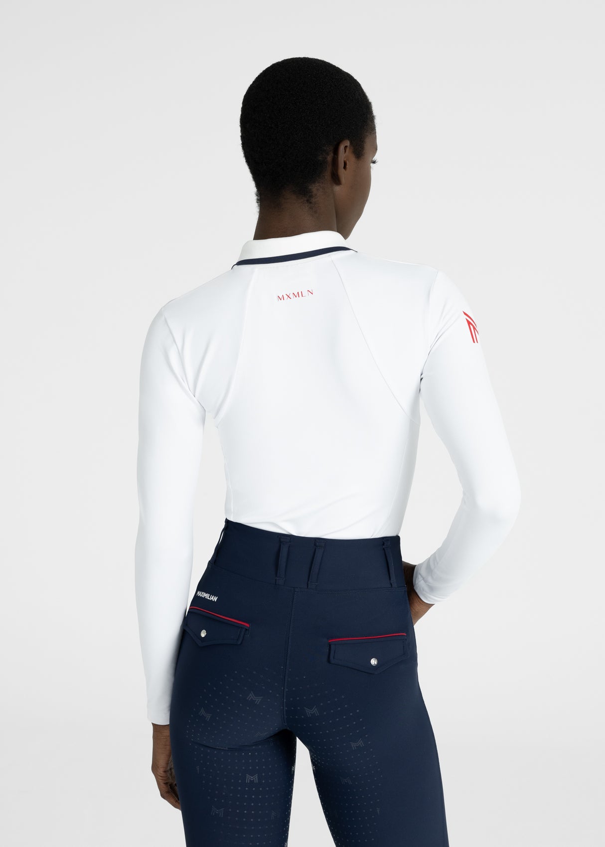 Maximilian Concept Long Sleeve Polo Shirt White