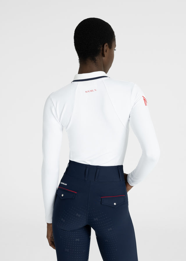 Maximilian Concept Long Sleeve Polo Shirt White