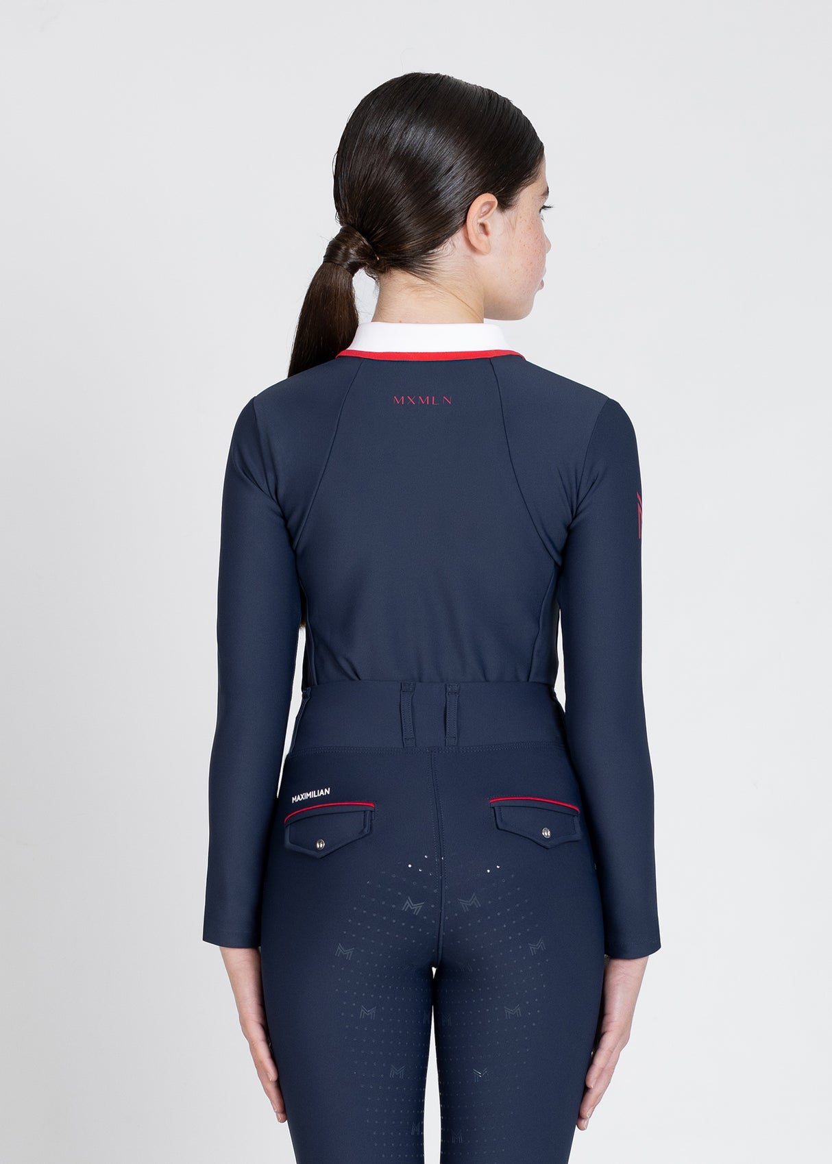 Maximilian Young Rider Concept Long Sleeve Polo Shirt Navy