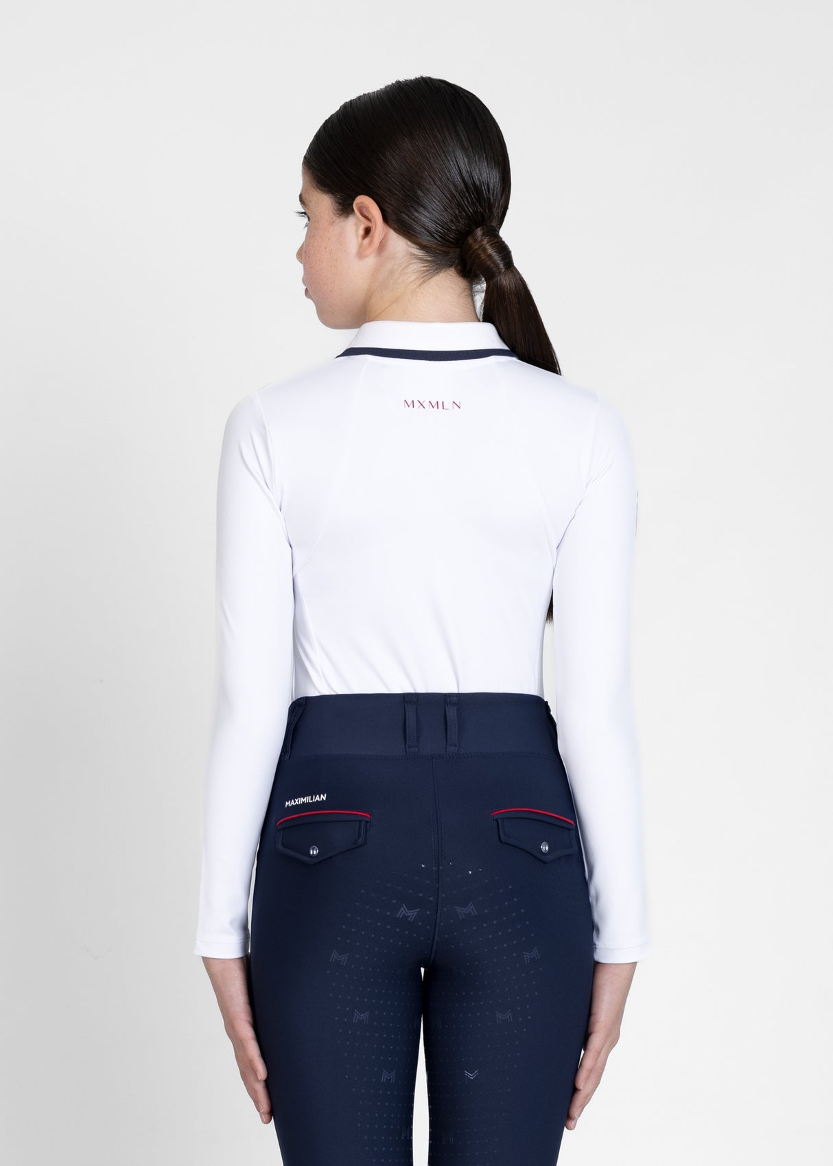 Maximilian Young Rider Concept Long Sleeve Polo Shirt White