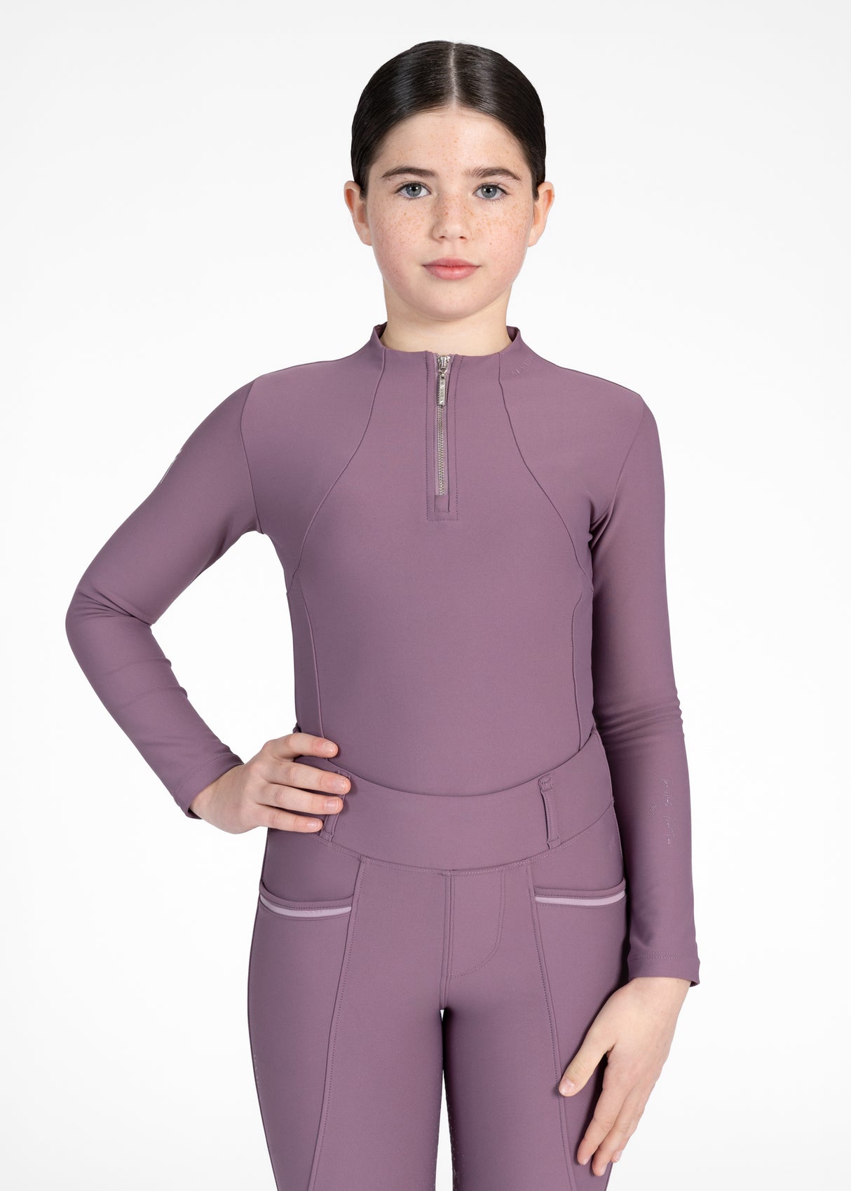 Maximilian Young Rider Long Sleeve Base Layer Plum