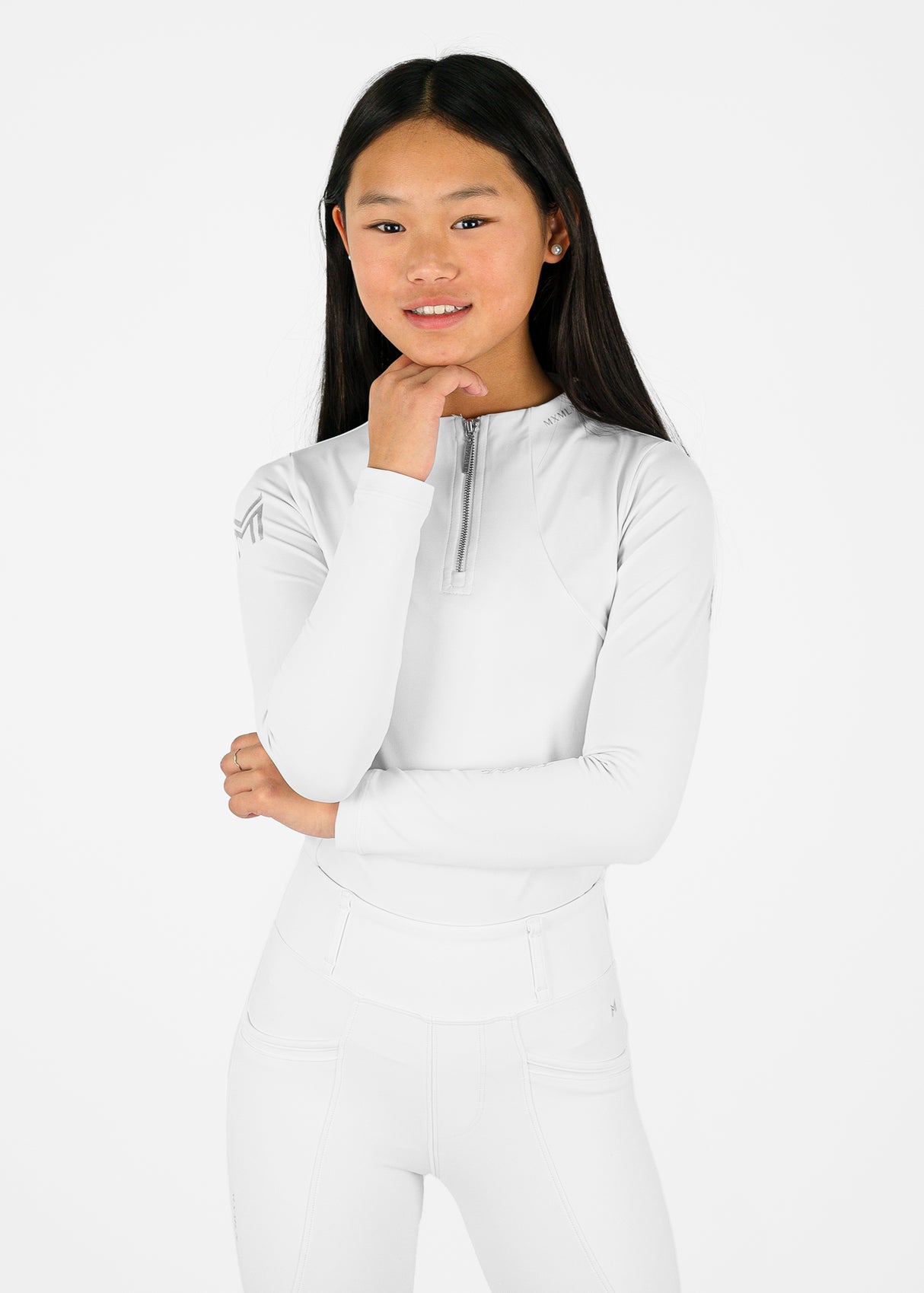 Maximilian Young Rider Long Sleeve Base Layer White