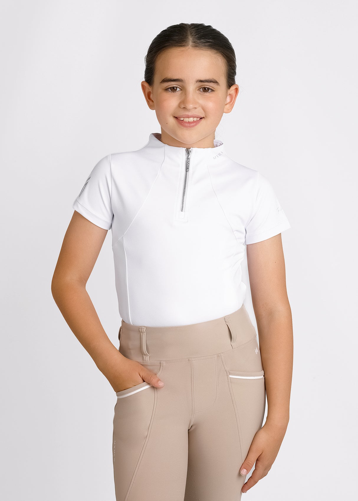 Maximilian Young Rider Short Sleeve Base Layer White