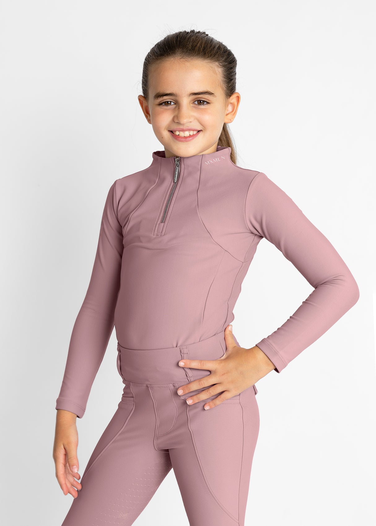 Maximilian Young Rider Long Sleeve Base Layer Rose Taupe