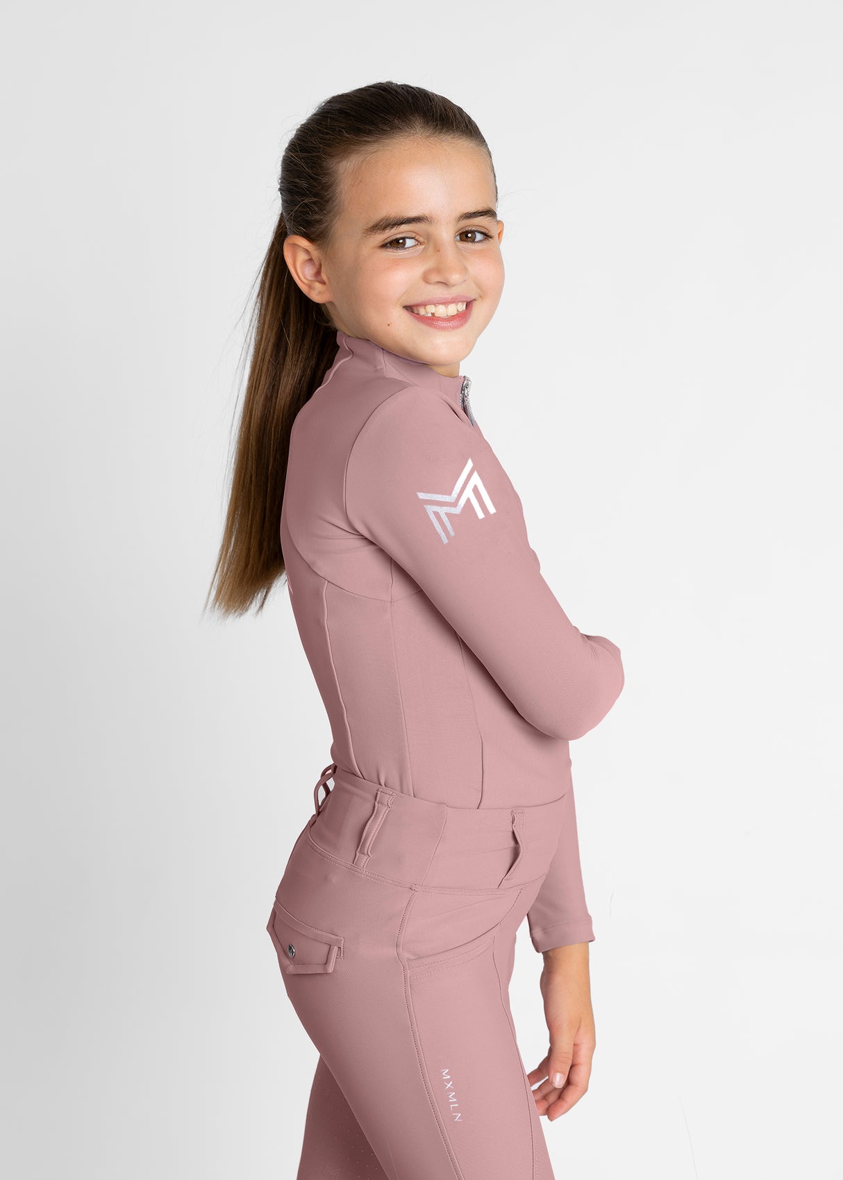 Maximilian Young Rider Long Sleeve Base Layer Rose Taupe