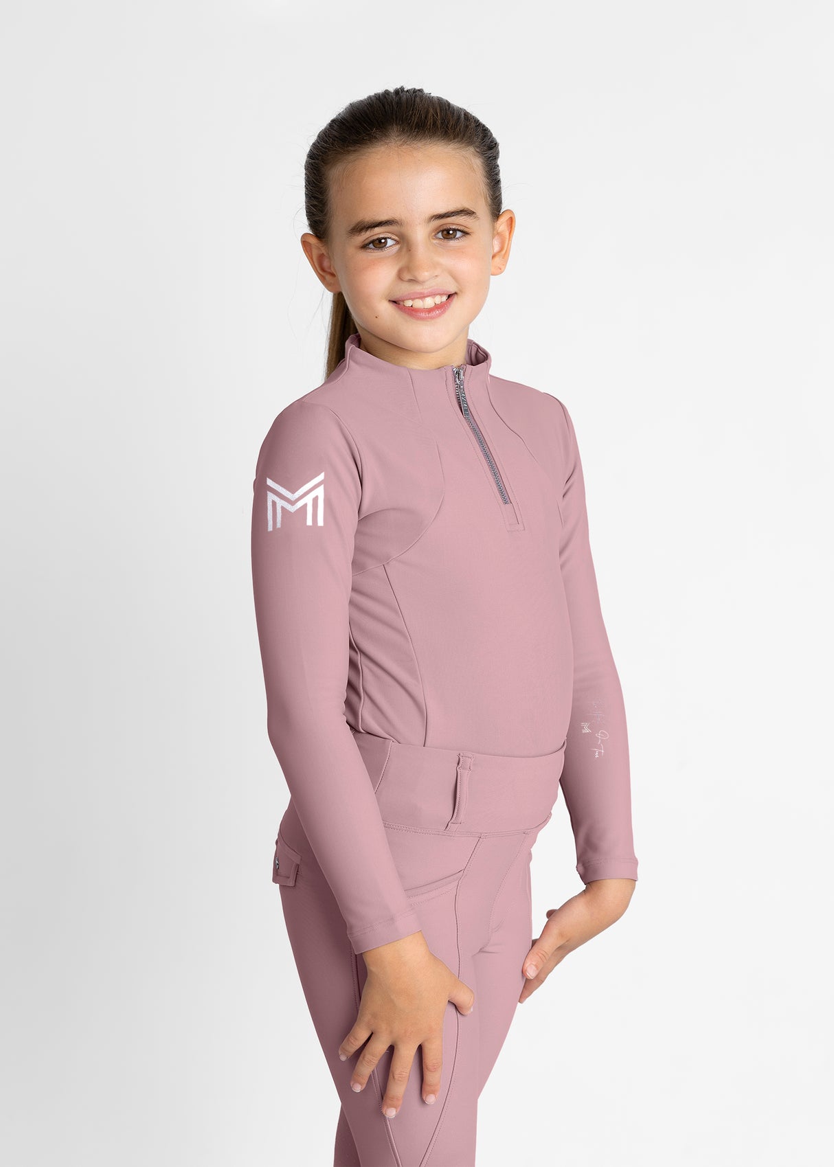 Maximilian Young Rider Long Sleeve Base Layer Rose Taupe