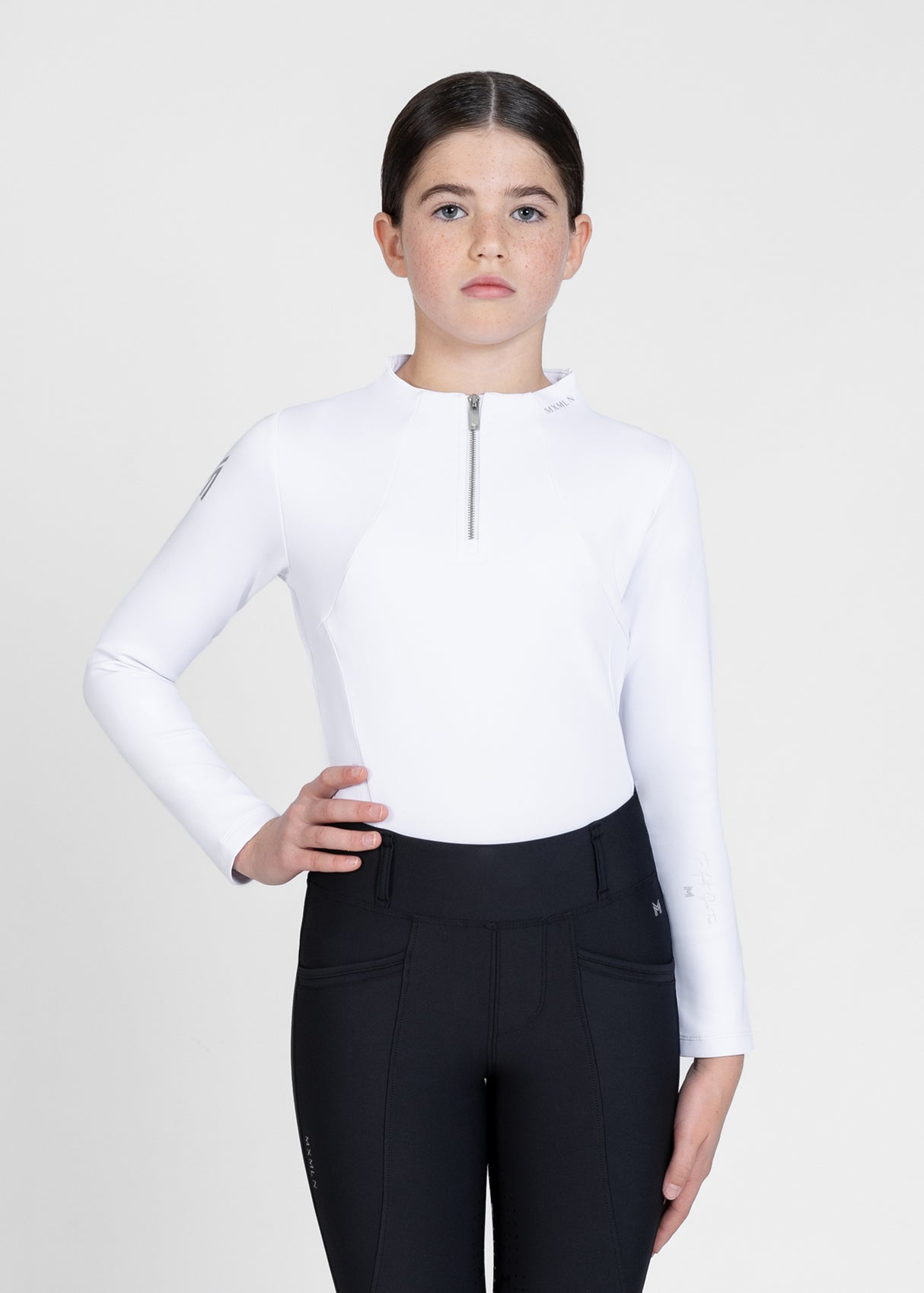Maximilian Young Rider Winter Long Sleeve Base Layer White