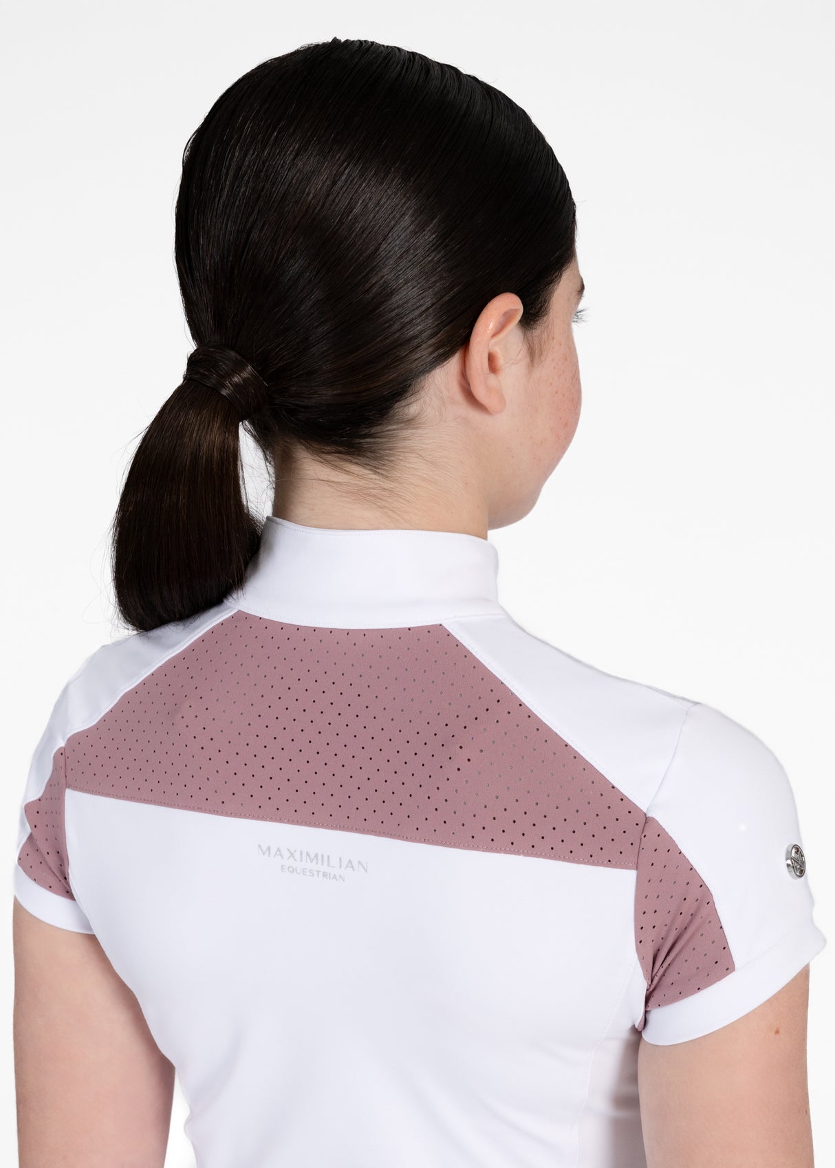Maximilian Young Rider Aveen Short Sleeve Show Shirt White/Mauve