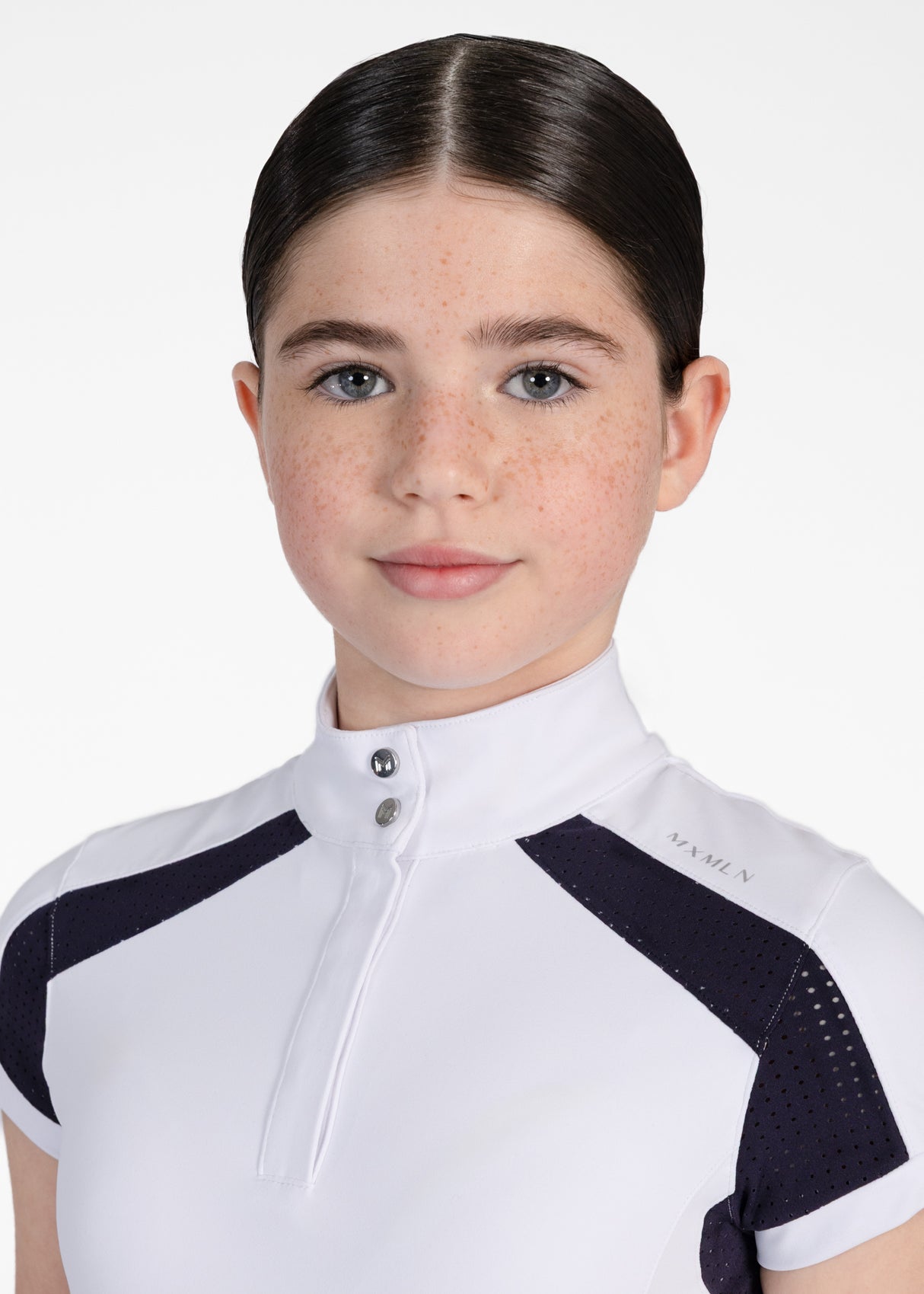 Maximilian Young Rider Aveen Short Sleeve Show Shirt White/Navy