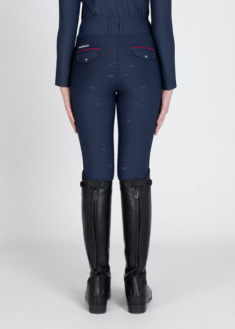 Maximilian Young Rider Pro Riding Leggings Navy/Red