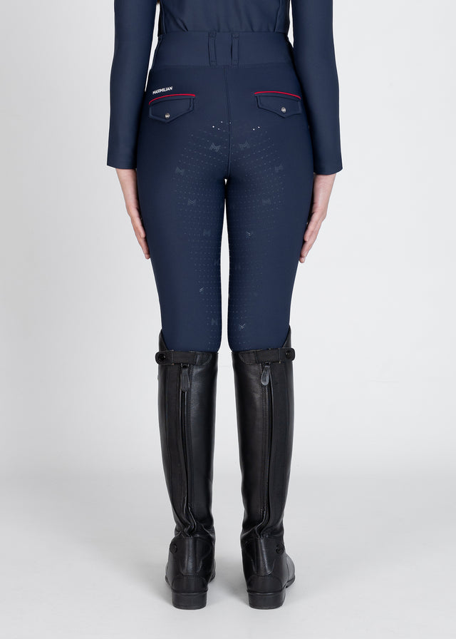 Maximilian Young Rider Pro Riding Leggings Navy/Red