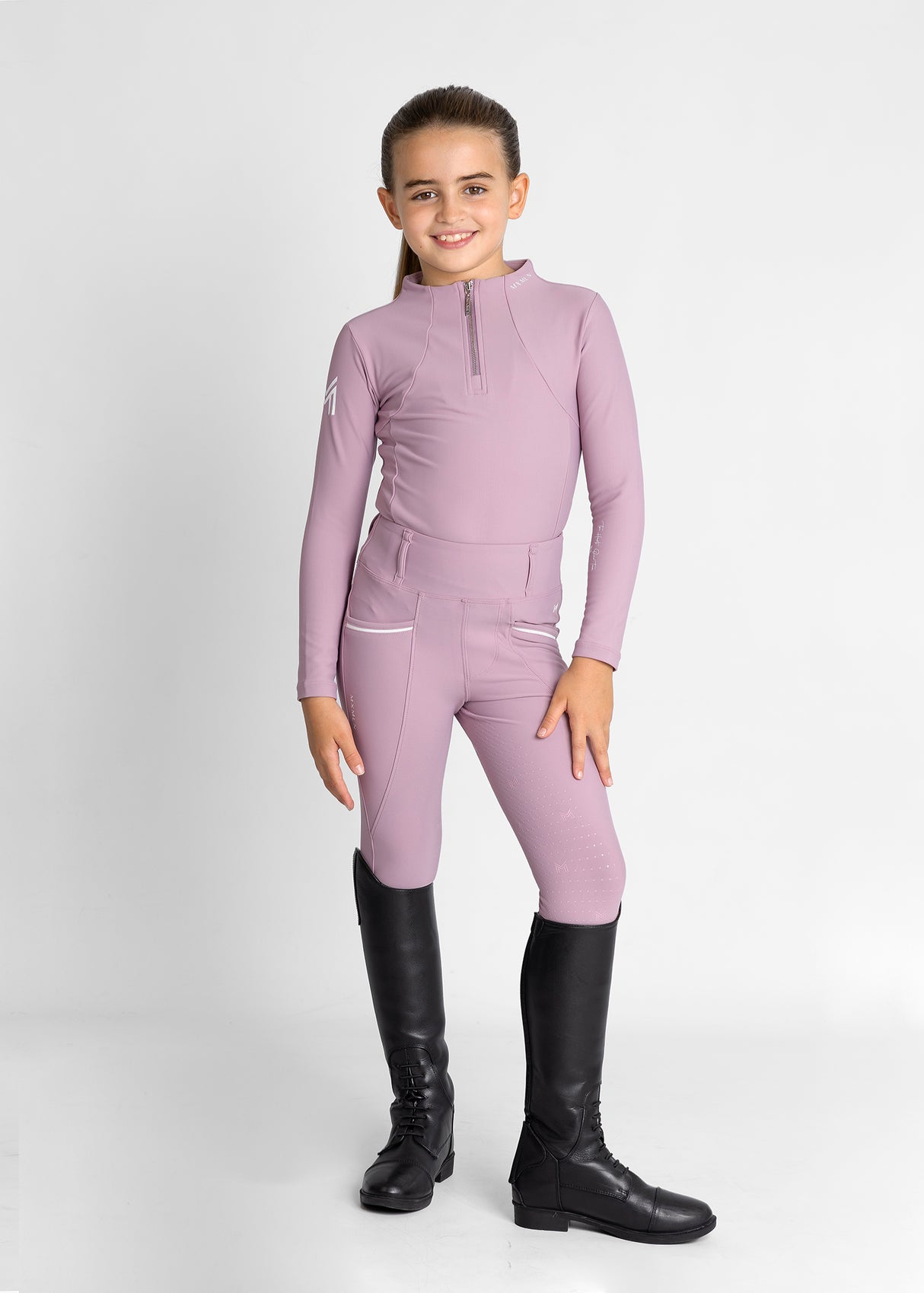 Maximilian Young Rider Pro Riding Leggings Mauve