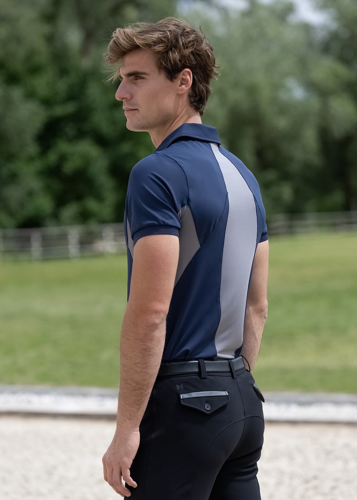 Maximilian Cross Polo Shirt Navy