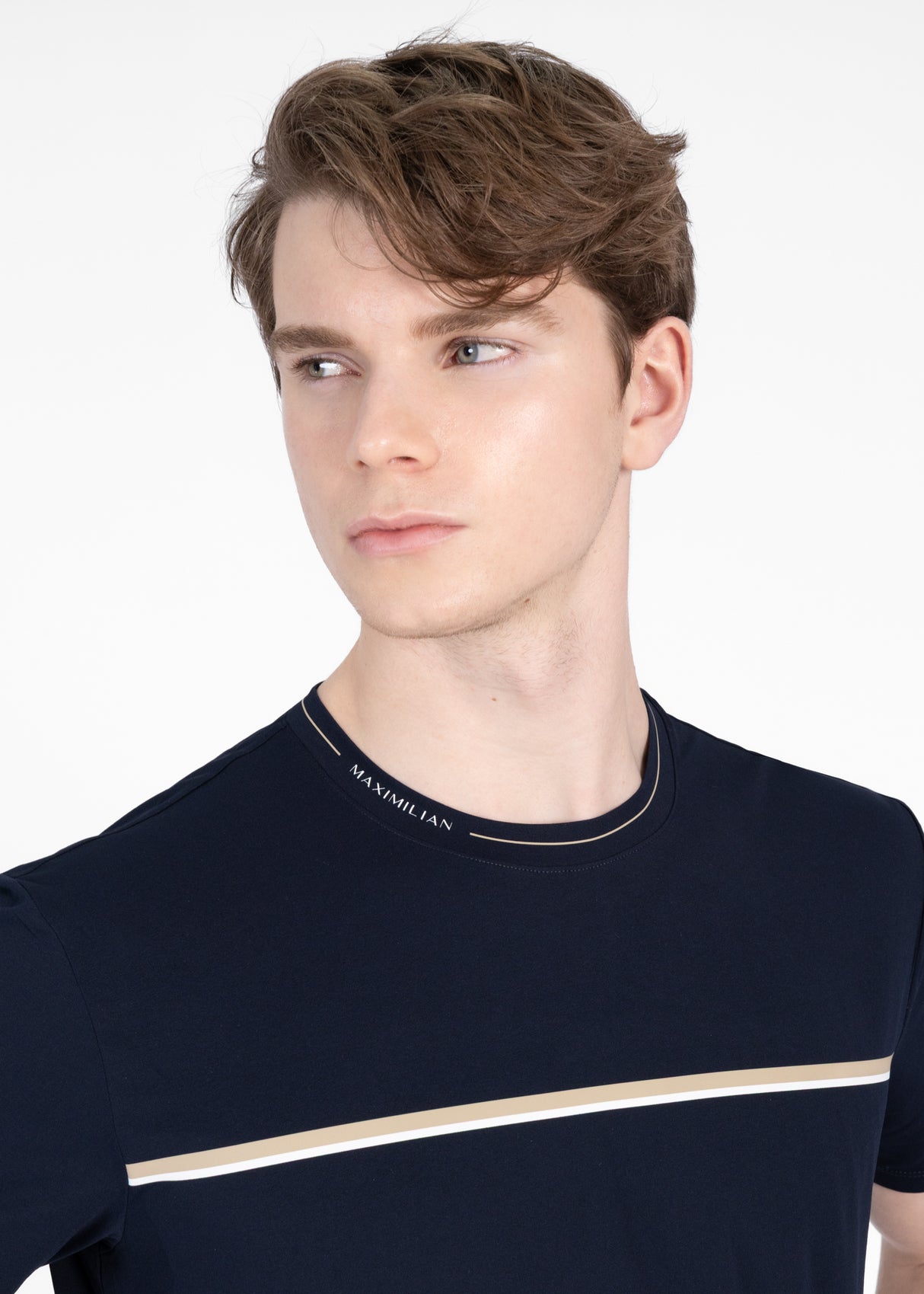 Maximilian Step Technical T-Shirt Navy