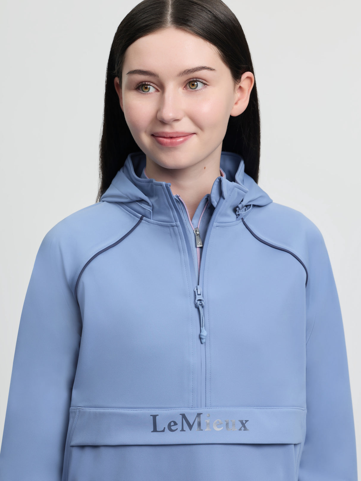 LeMieux Young Rider Paige Quarter Zip Waterproof Jacket Powder Blue