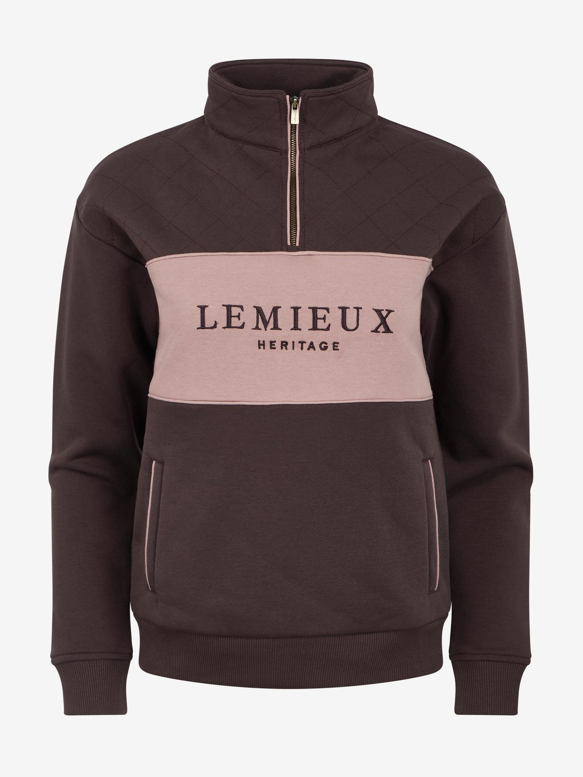 LeMieux Heritage Quarter Zip Sweater Cocoa