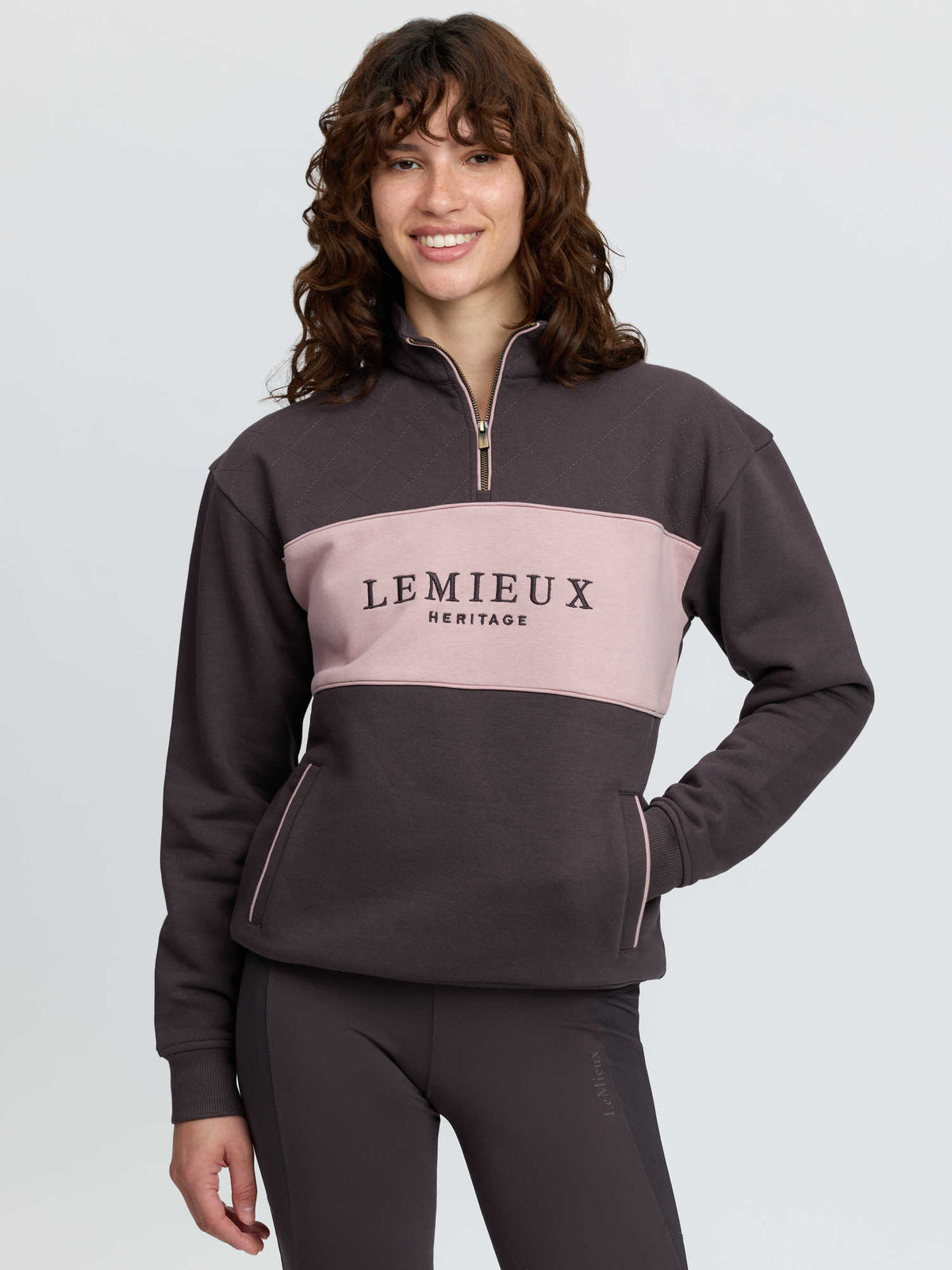 LeMieux Heritage Quarter Zip Sweater Cocoa