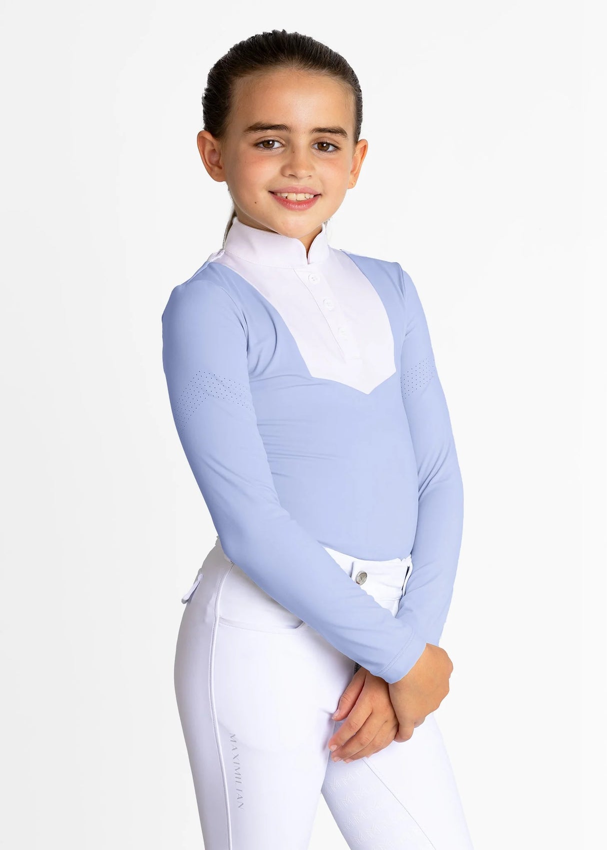 Maximilian Young Rider Sienna Long Sleeve Show Shirt Iris Blue