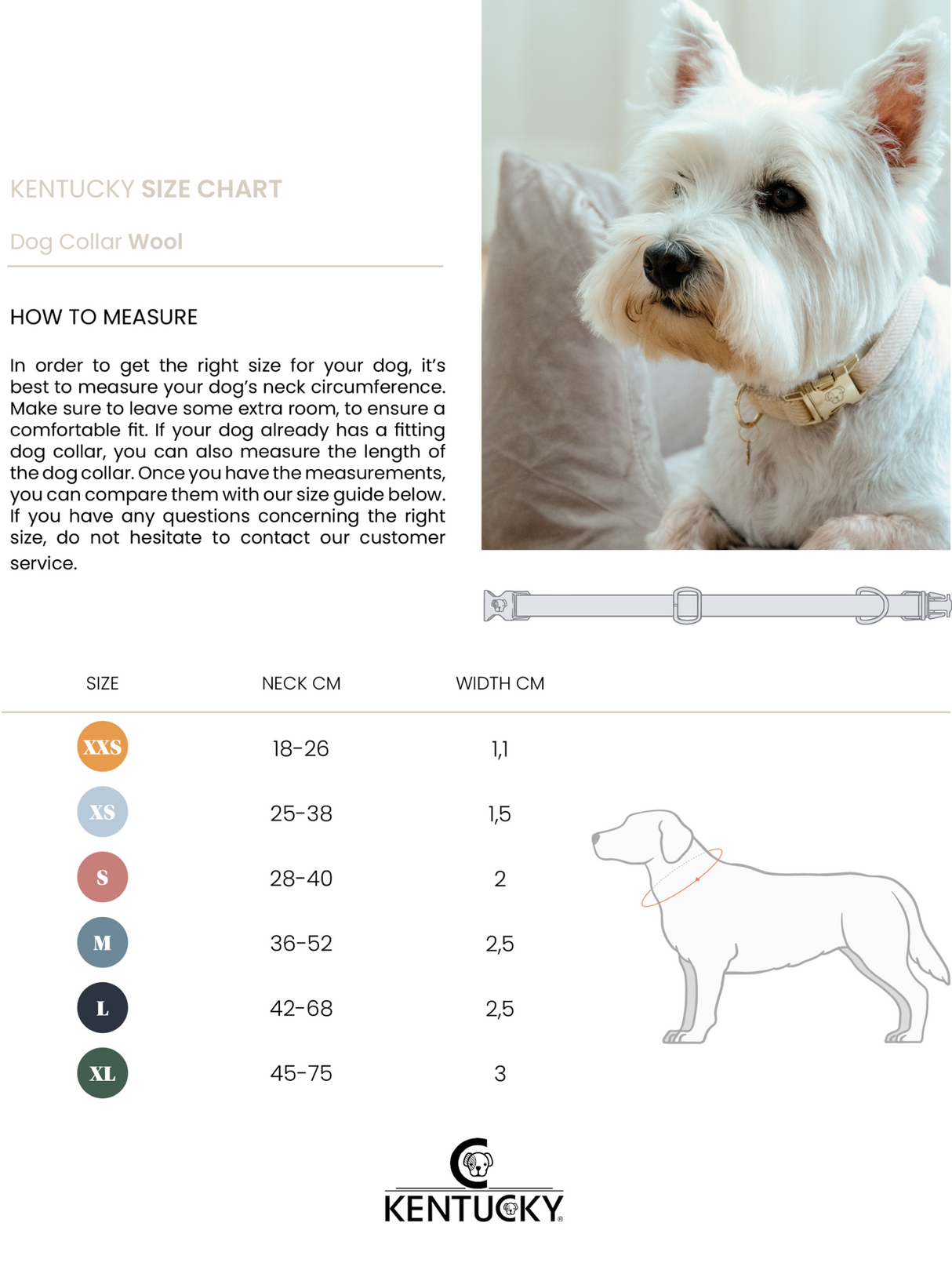 Kentucky Wool Dog Collar Light Blue