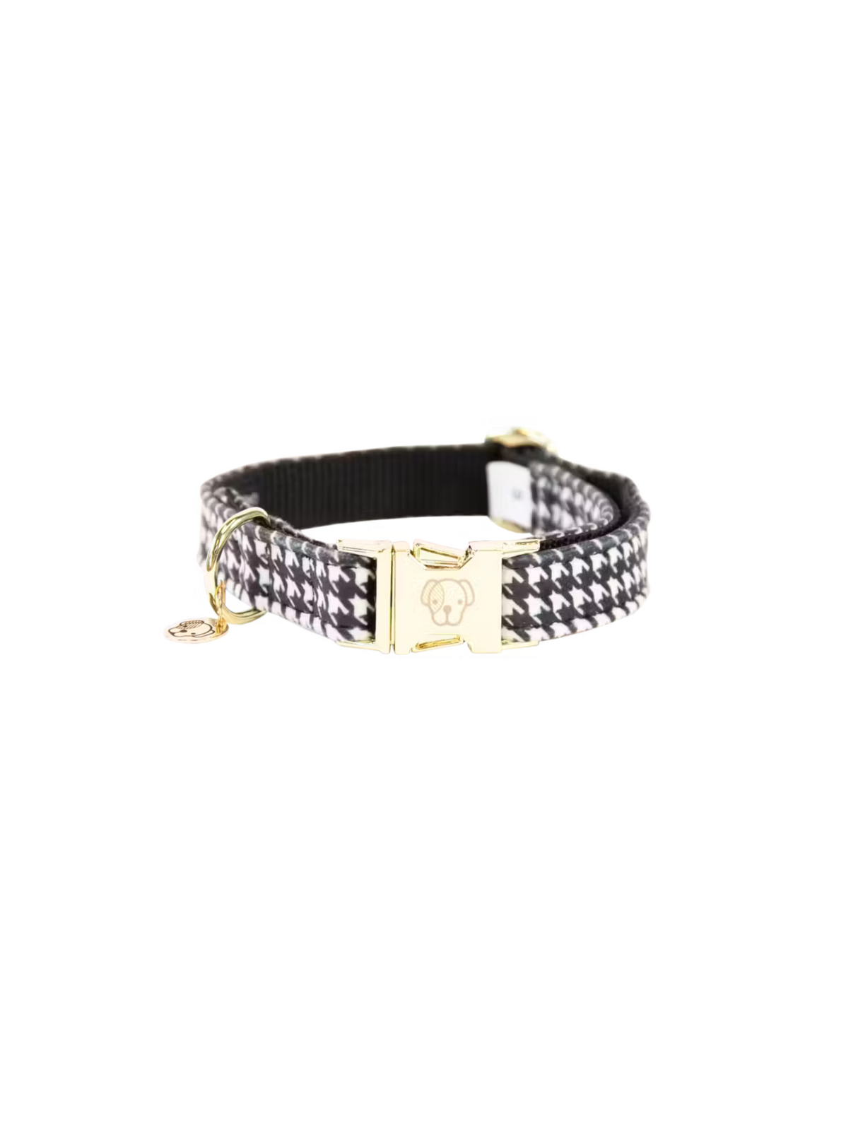 Kentucky Pied-de-Poule Dog Collar Black