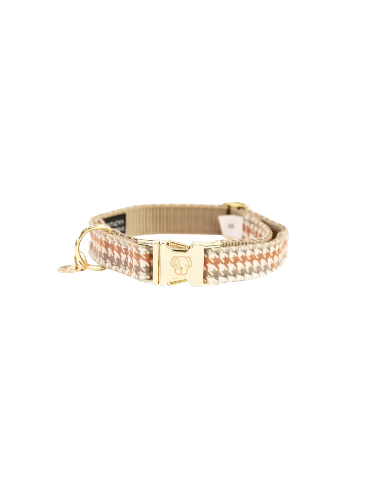 Kentucky Pied-de-Poule Dog Collar Beige
