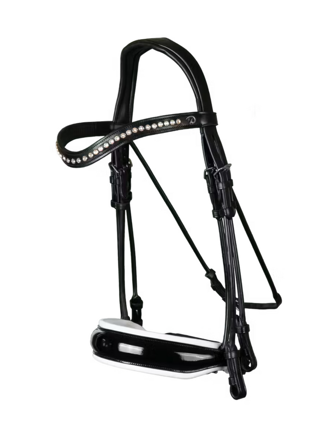 Dy'on Patent Large Crank Noseband Rolled Double Bridle