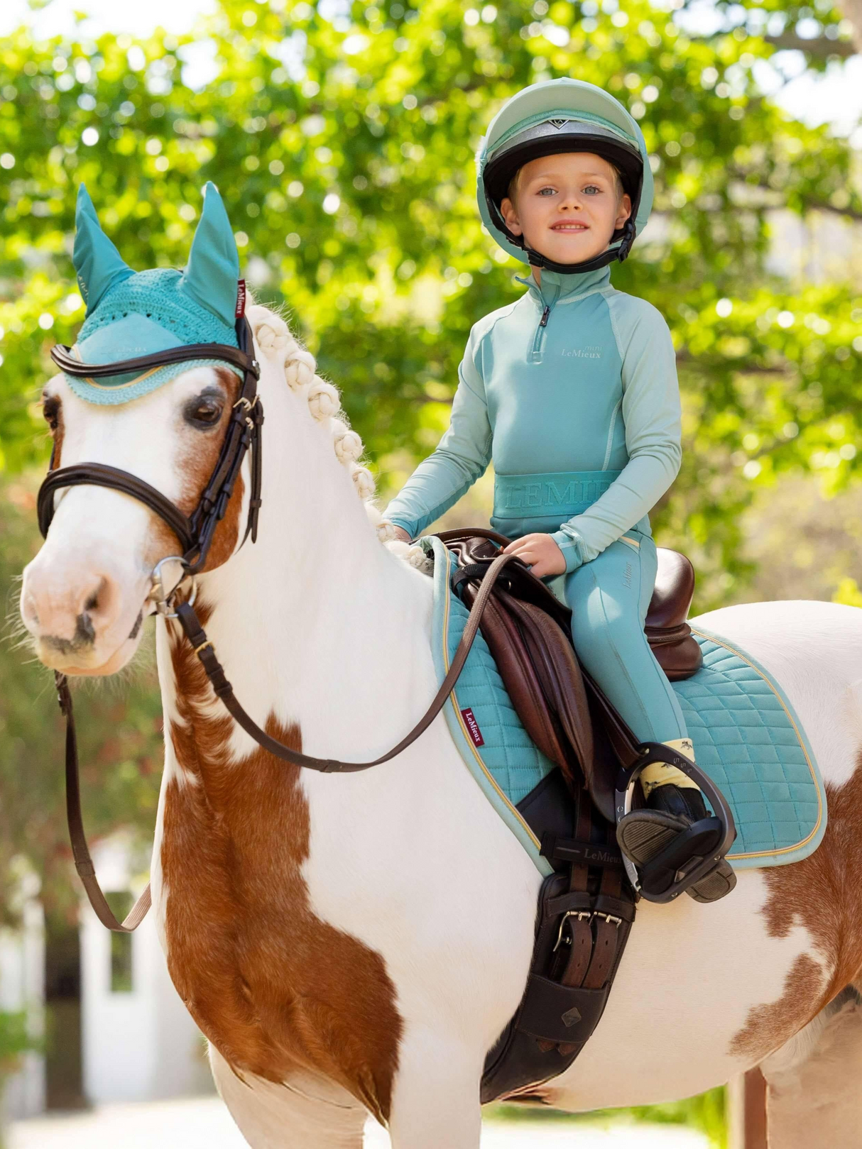 LeMieux Mini Suede Close Contact Jump Square Saddle Pad Lagoon