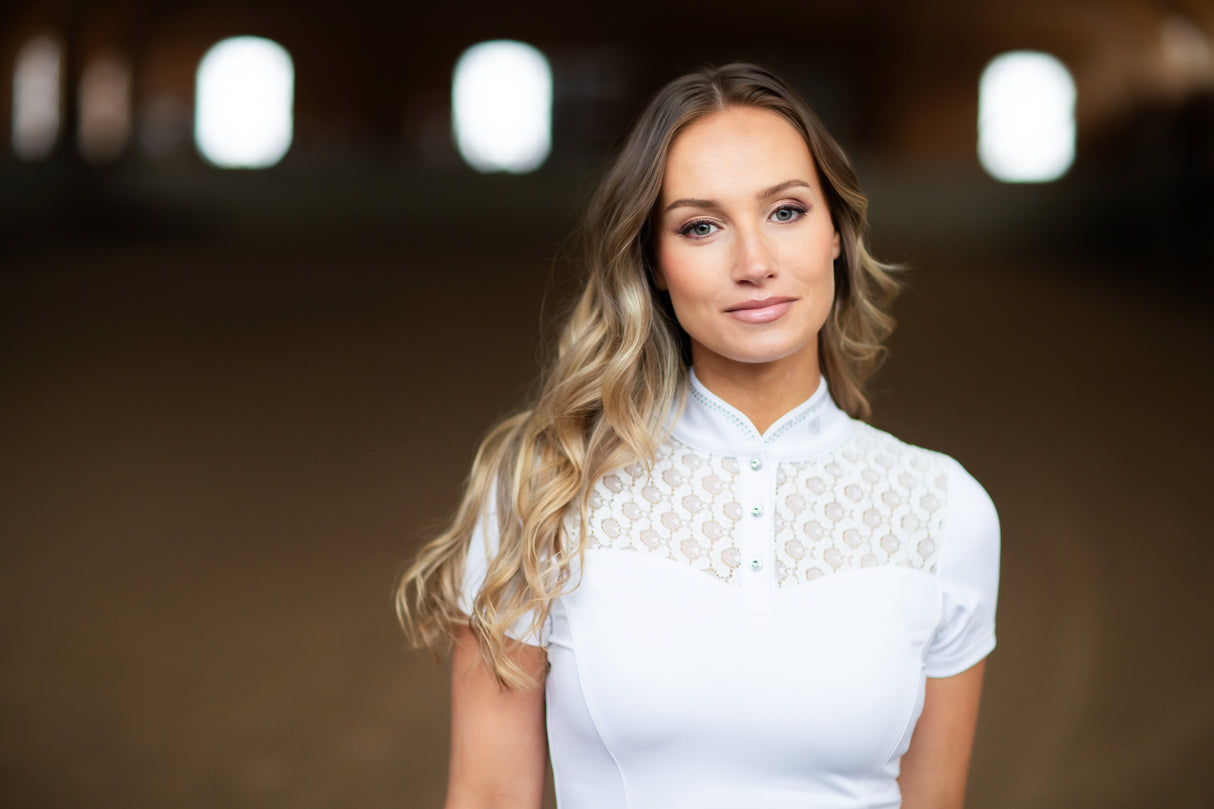 Equestrian Stockholm Crystal Champion Short-Sleeve Top White