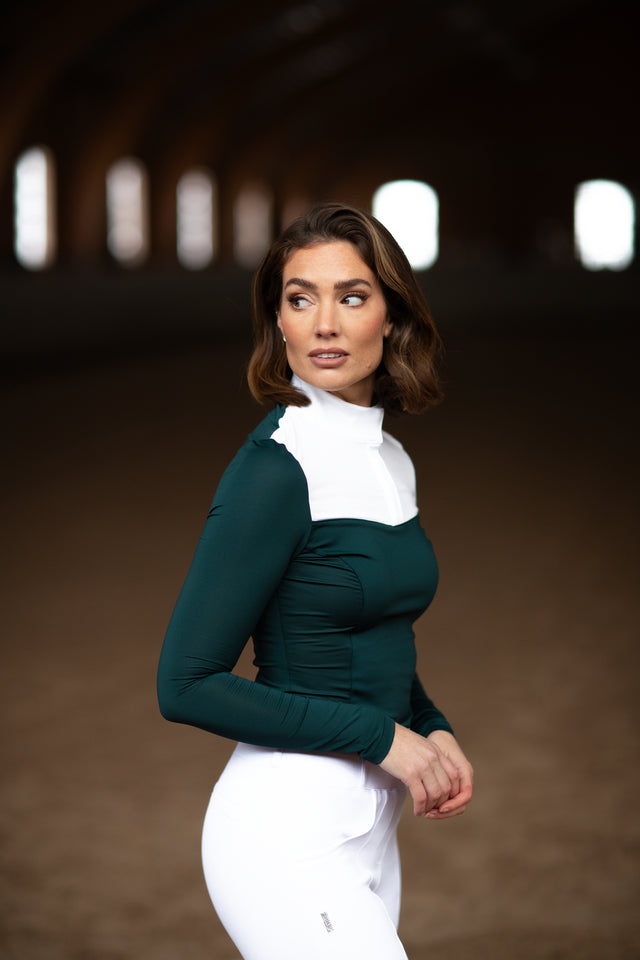 Equestrian Stockholm Fine Line Long-Sleeve Competition Top Dramatic Monday