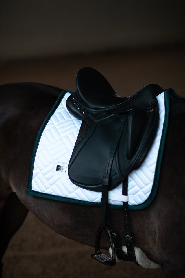 Equestrian Stockholm Modern Dressage Saddle Pad White Dramatic Monday