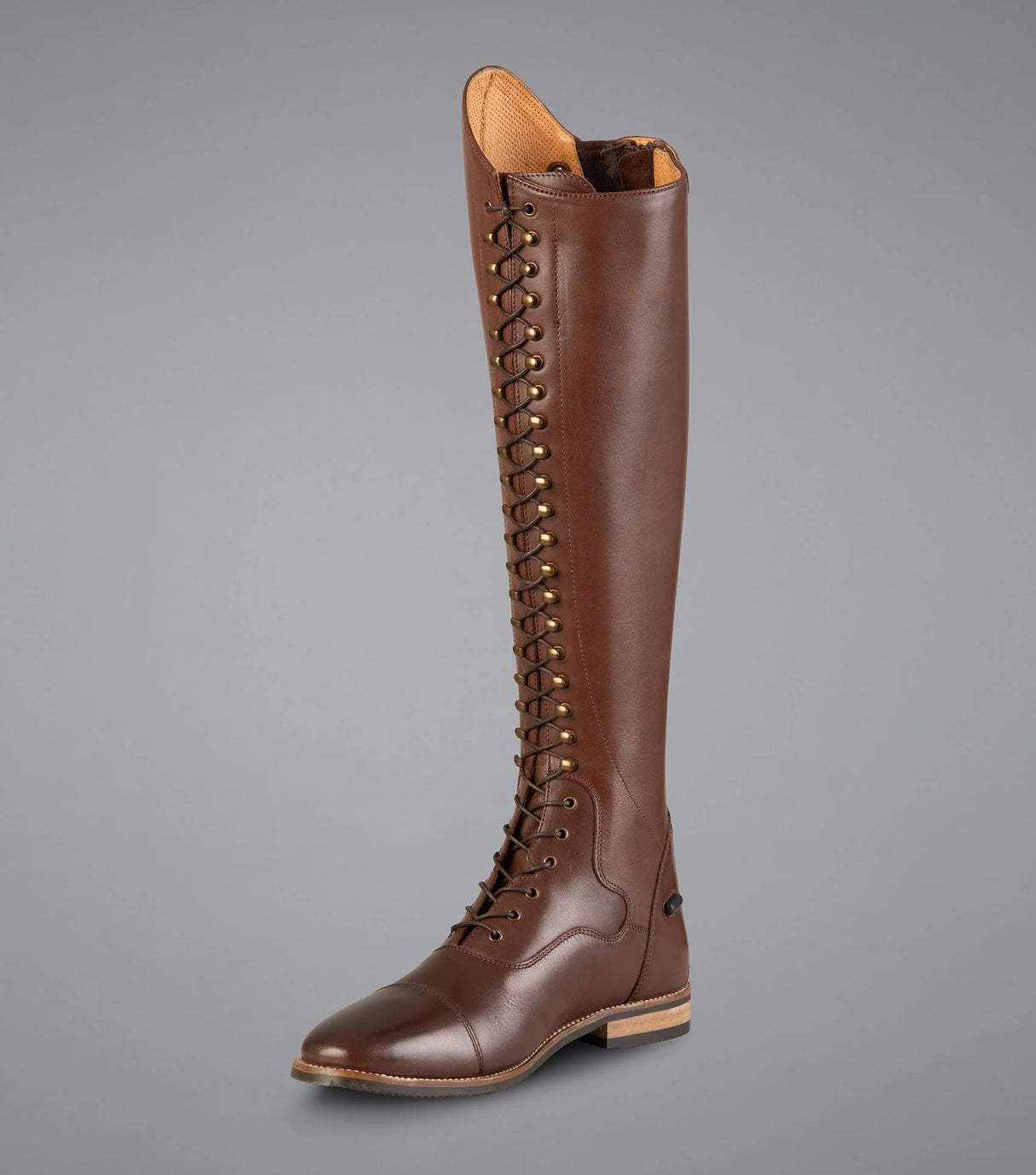 Premier Equine Maurizia Ladies Lace Front Leather Riding Boots Brown