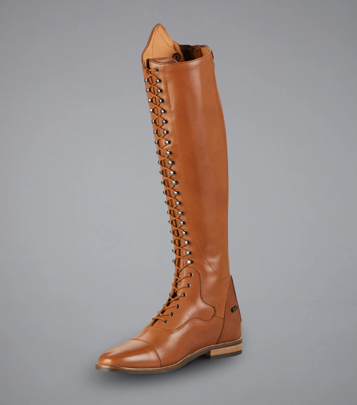 Premier Equine Maurizia Ladies Lace Front Leather Riding Boots Cognac