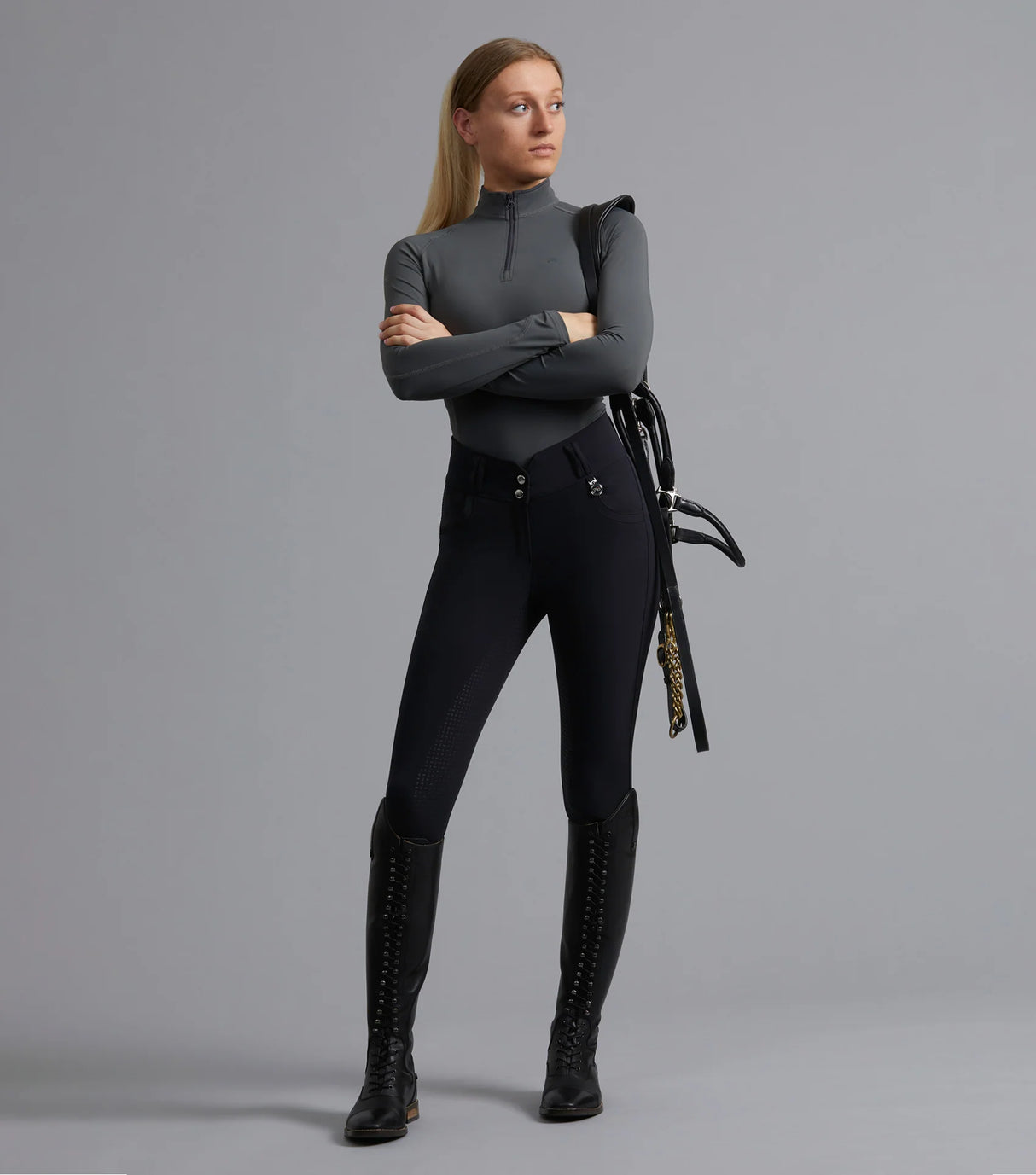 Premier Equine Sophia Ladies Full Seat High Waist Riding Breeches Black