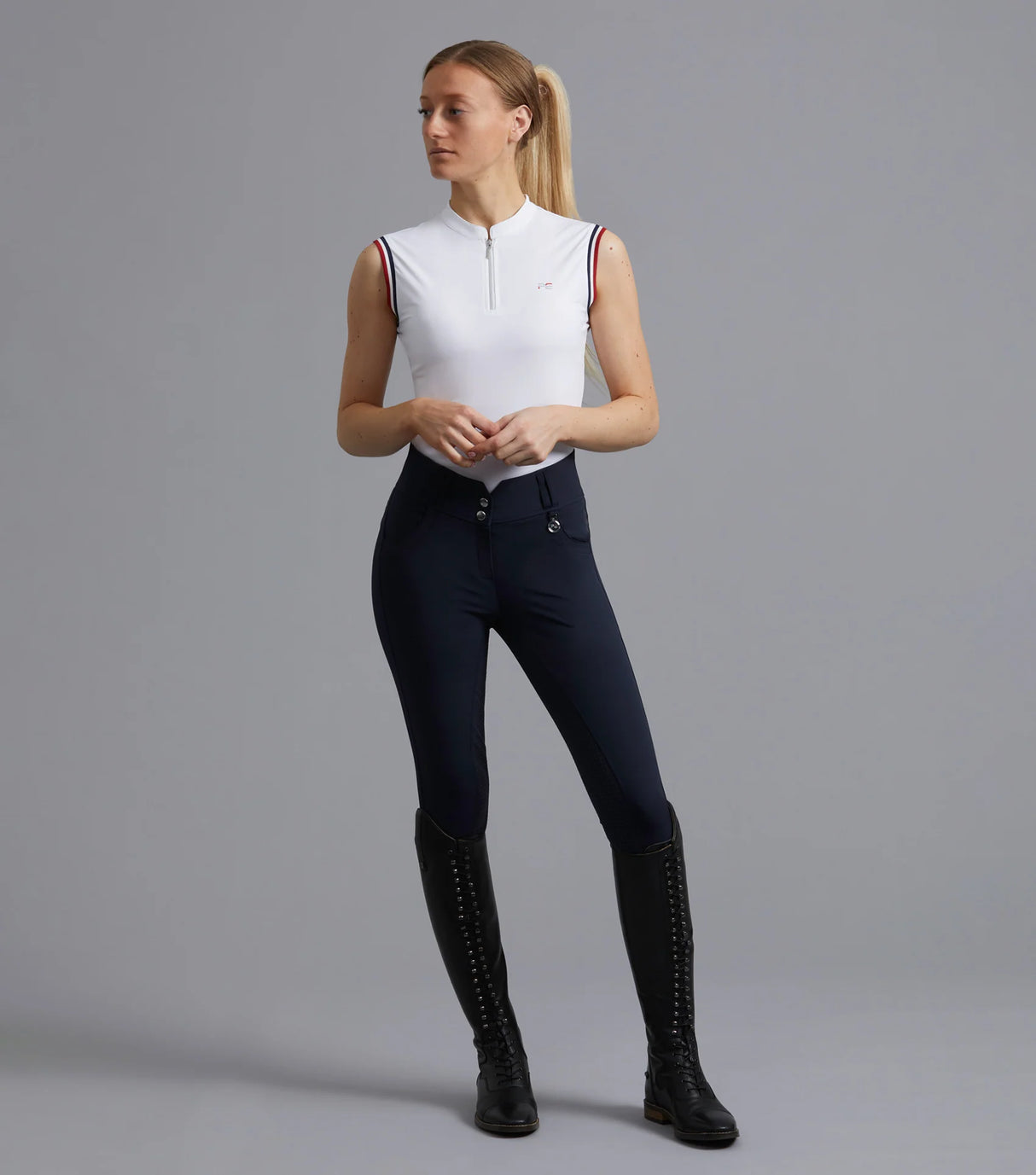 Premier Equine Sophia Ladies Full Seat High Waist Riding Breeches Navy