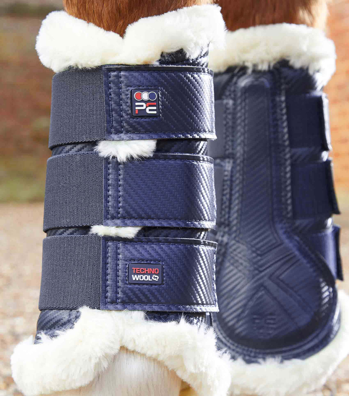 Premier Equine Techno Wool Brushing Boots Navy