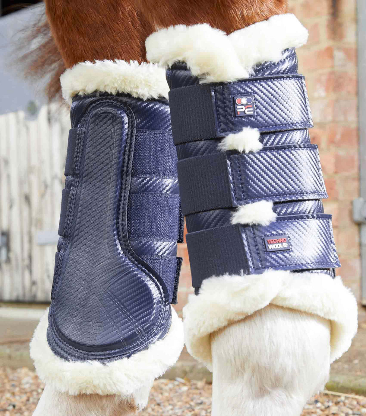 Premier Equine Techno Wool Brushing Boots Navy