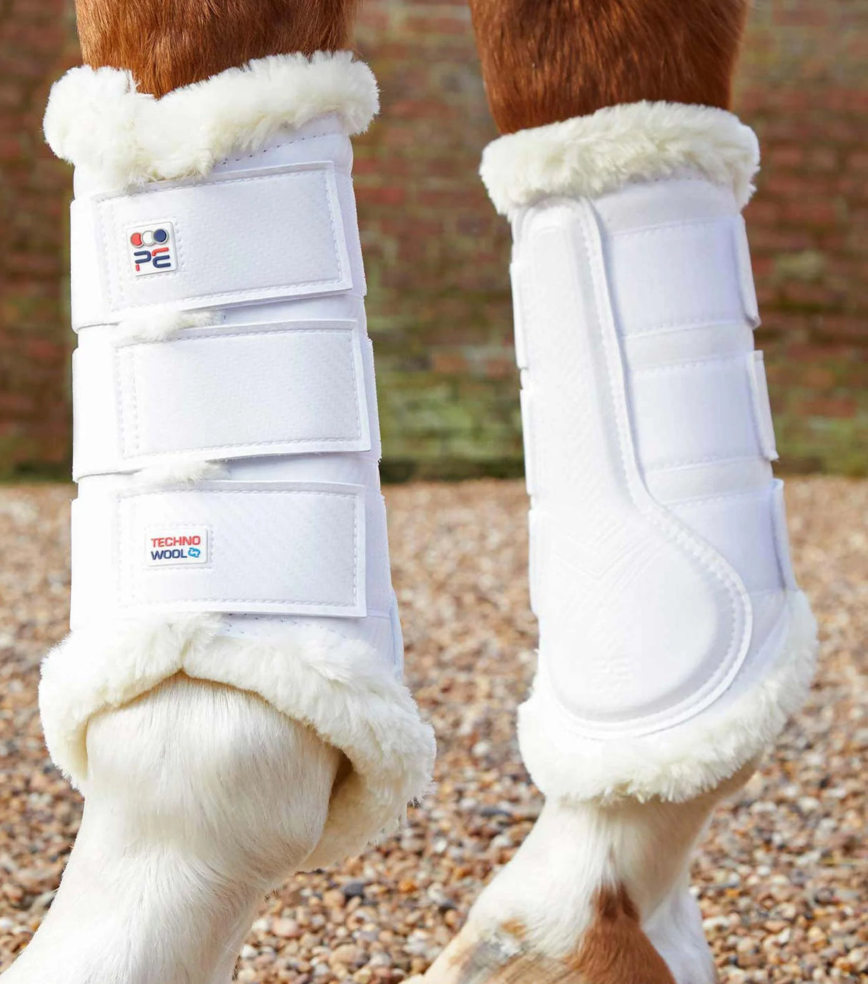 Premier Equine Techno Wool Brushing Boots White