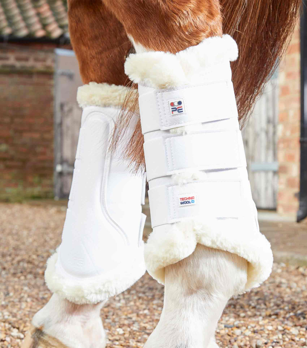 Premier Equine Techno Wool Brushing Boots White