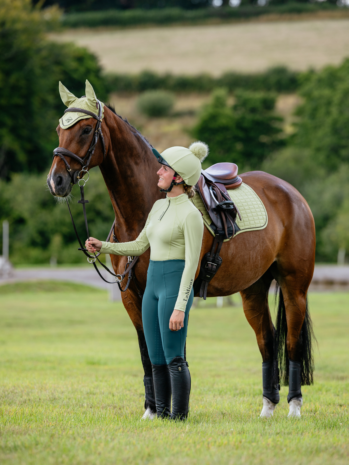 LeMieux Classique Pom Hat Silk Macaron