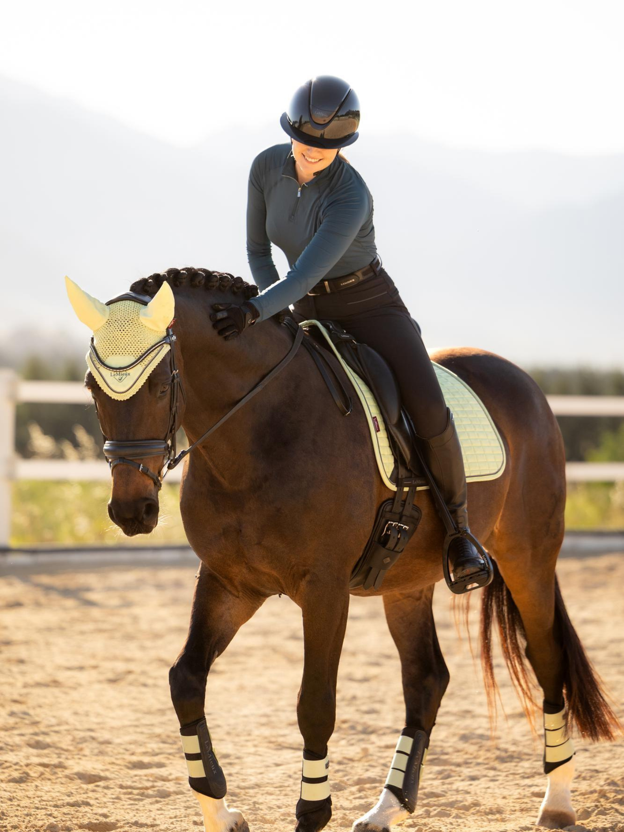 LeMieux Suede Dressage Square Saddle Pad Macaron