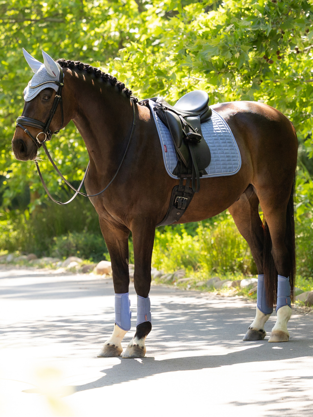 LeMieux Suede Dressage Square Saddle Pad Powder Blue