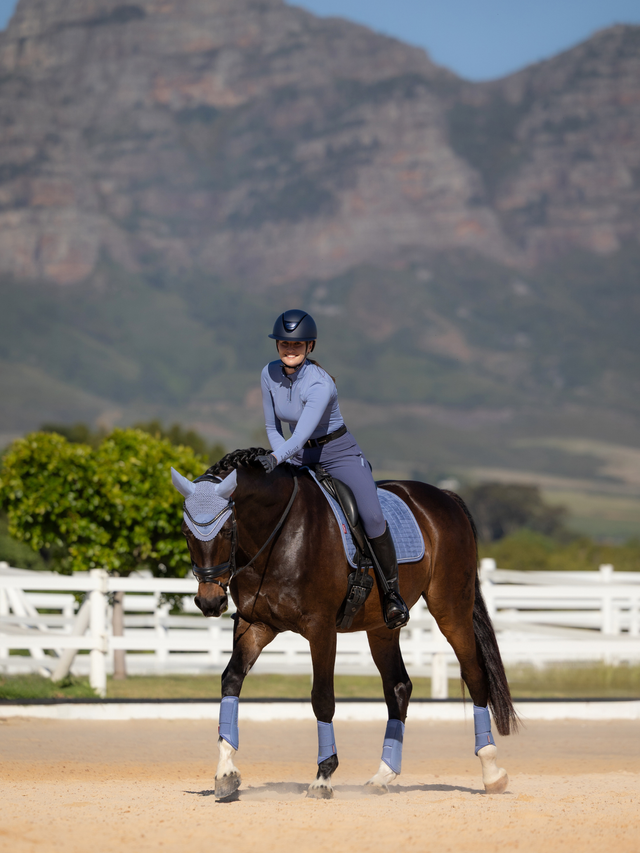 LeMieux Suede Dressage Square Saddle Pad Powder Blue