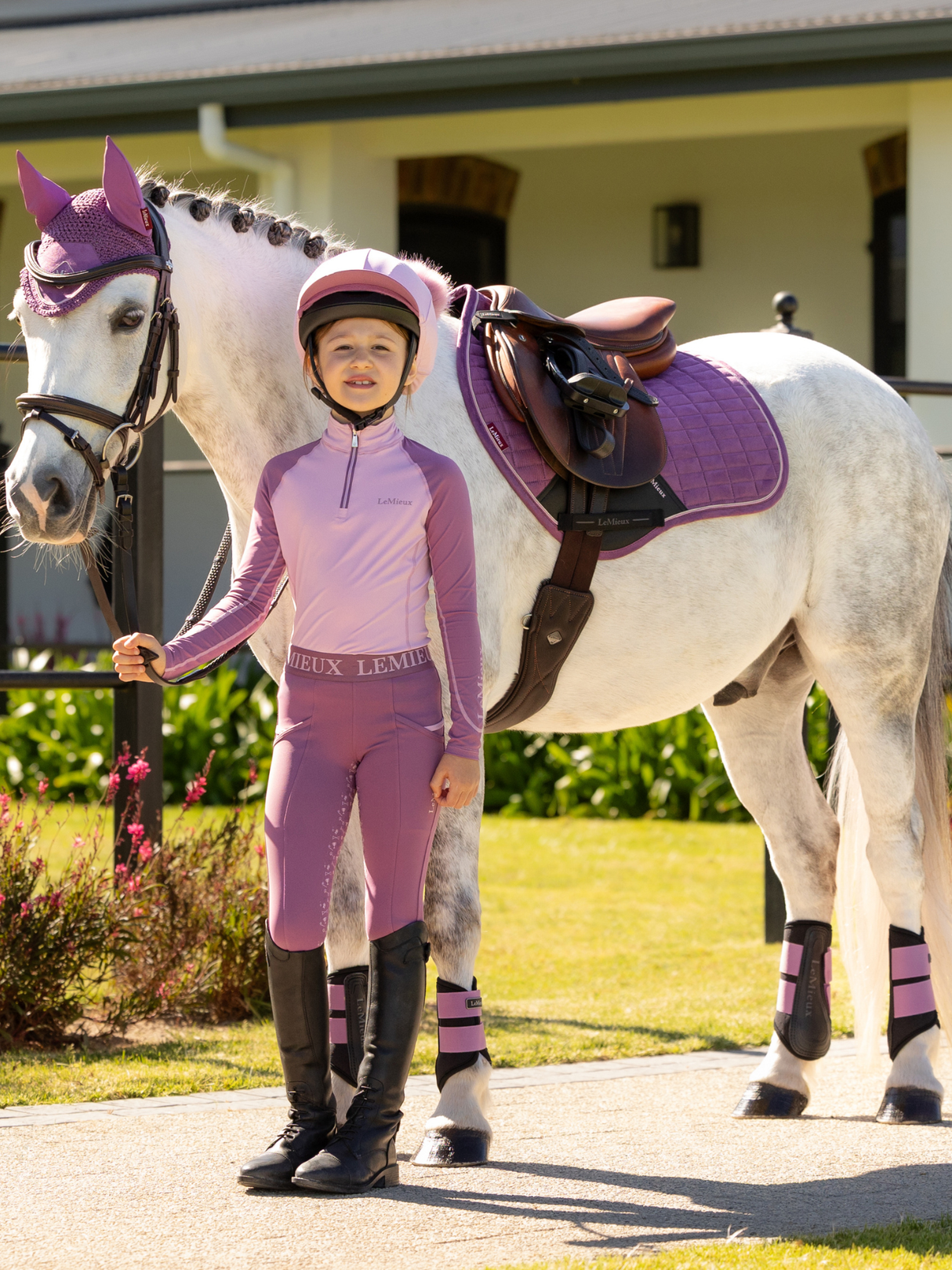 LeMieux Mini Suede Close Contact Jump Square Saddle Pad Mallow