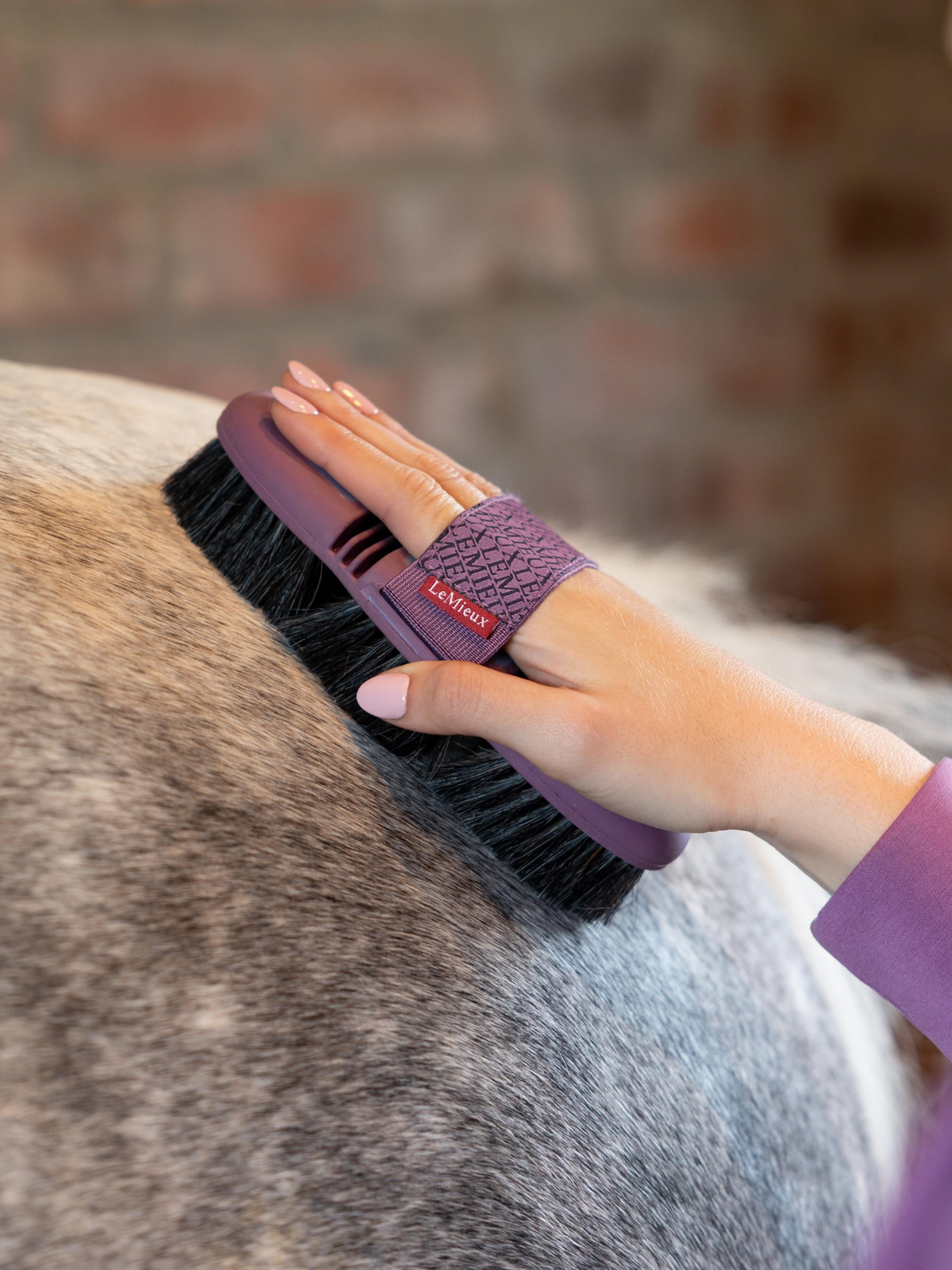LeMieux Flexi Horse Hair Body Brush Powder Blue