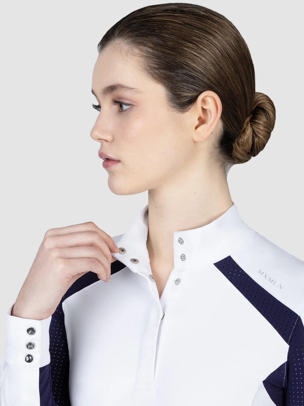 Maximilian Aveen Long Sleeve Show Shirt White/Navy