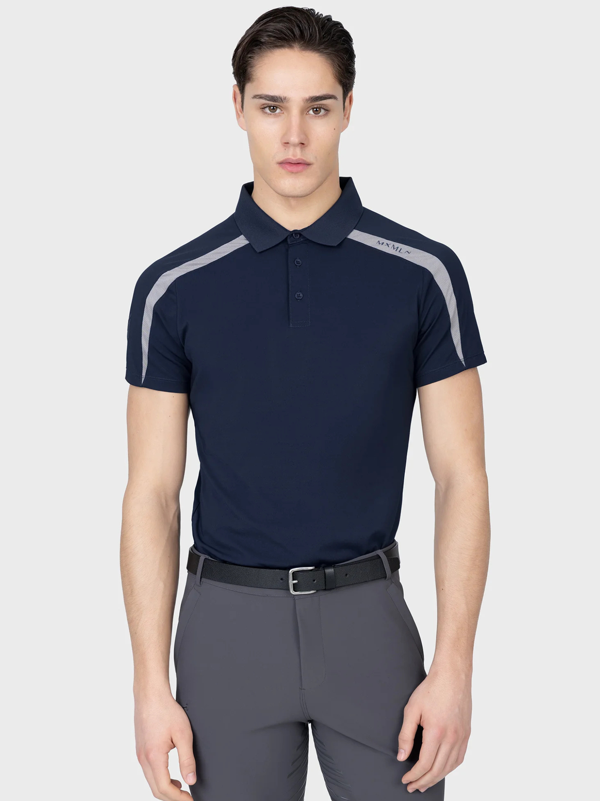 Maximilian Court Polo Shirt Navy/Grey