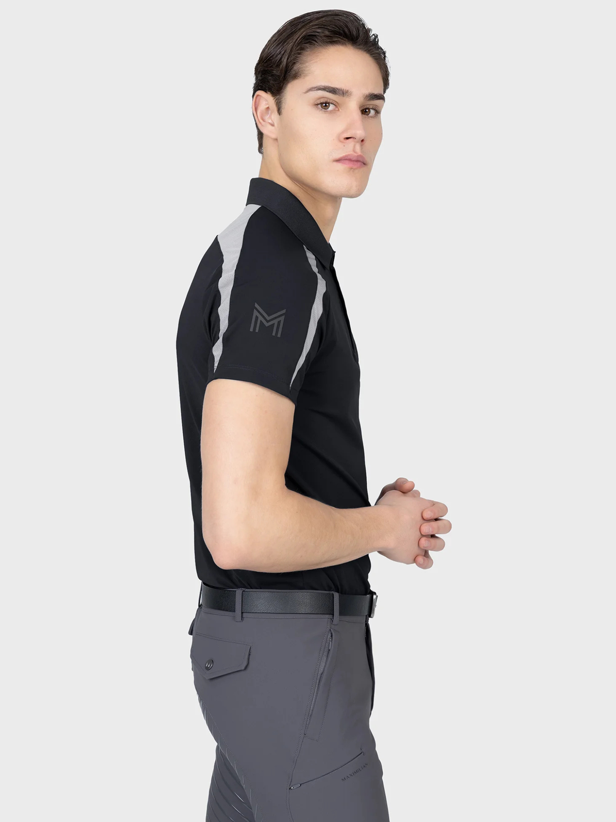 Maximilian Court Polo Shirt Black/Grey